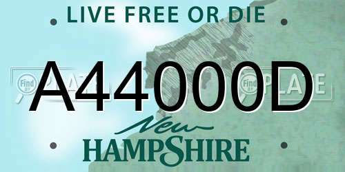 A44000D New Hampshire License Plate