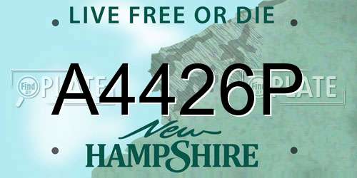 A4426P New Hampshire License Plate