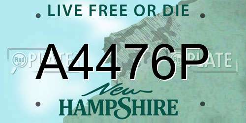 A4476P New Hampshire License Plate