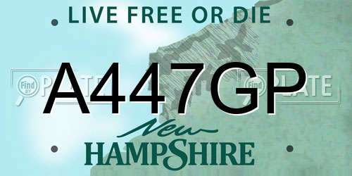 A447GP New Hampshire License Plate