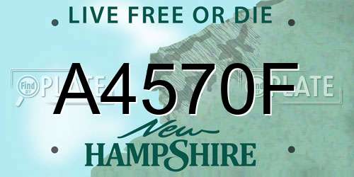 A4570F New Hampshire License Plate
