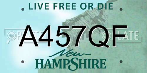 A457QF New Hampshire License Plate