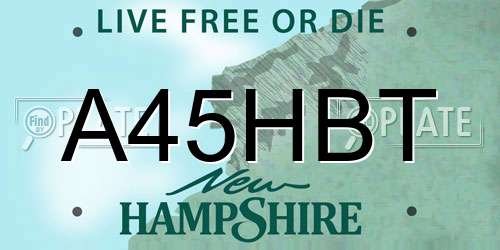 A45HBT New Hampshire License Plate