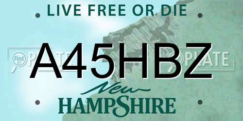 A45HBZ New Hampshire License Plate