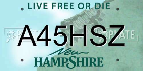 A45HSZ New Hampshire License Plate