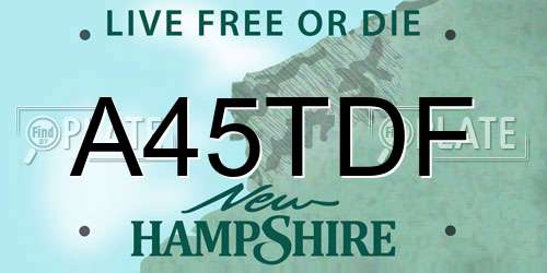 A45TDF New Hampshire License Plate