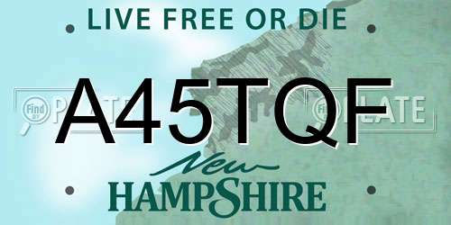 A45TQF New Hampshire License Plate