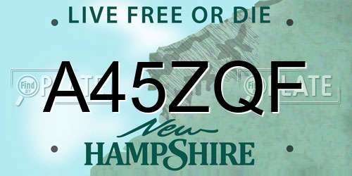 A45ZQF New Hampshire License Plate