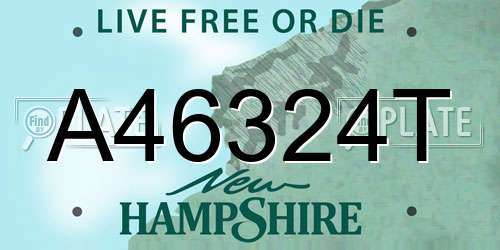 A46324T New Hampshire License Plate