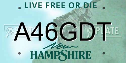 A46GDT New Hampshire License Plate