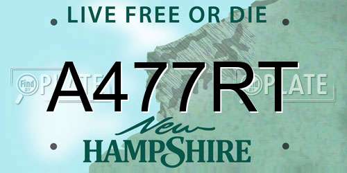 A477RT New Hampshire License Plate