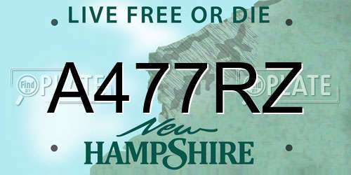 A477RZ New Hampshire License Plate