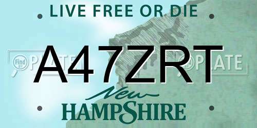 A47ZRT New Hampshire License Plate