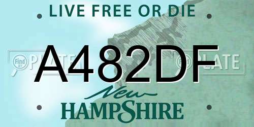 A482DF New Hampshire License Plate