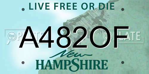 A482OF New Hampshire License Plate