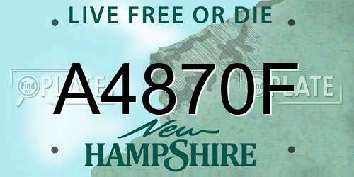 A4870F New Hampshire License Plate
