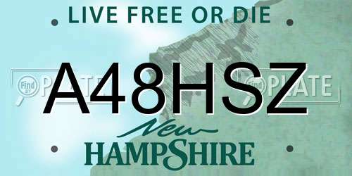 A48HSZ New Hampshire License Plate