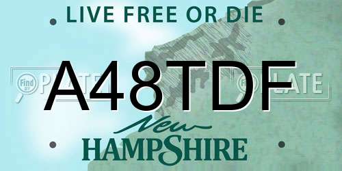 A48TDF New Hampshire License Plate