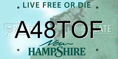 A48TOF New Hampshire License Plate