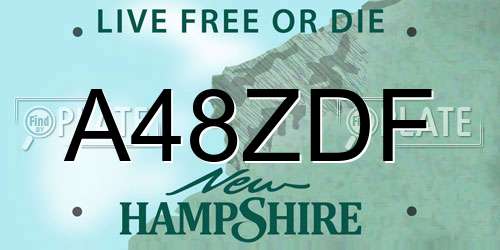 A48ZDF New Hampshire License Plate
