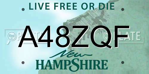 A48ZQF New Hampshire License Plate
