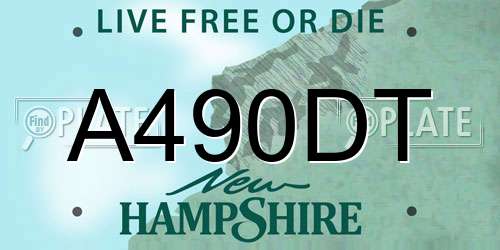 A490DT New Hampshire License Plate