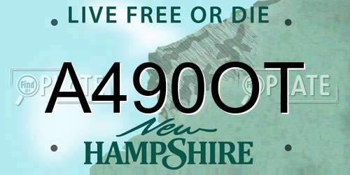 A490OT New Hampshire License Plate
