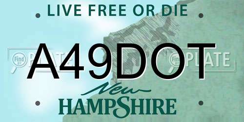 A49DOT New Hampshire License Plate