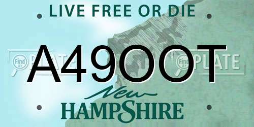 A49OOT New Hampshire License Plate