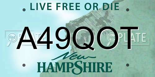 A49QOT New Hampshire License Plate