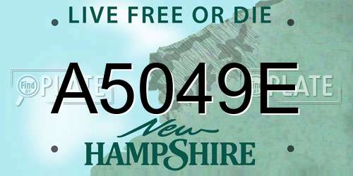 A5049E New Hampshire License Plate