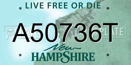 A50736T New Hampshire License Plate