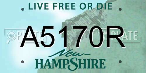 A5170R New Hampshire License Plate