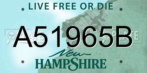 A51965B New Hampshire License Plate