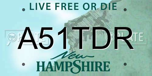A51TDR New Hampshire License Plate