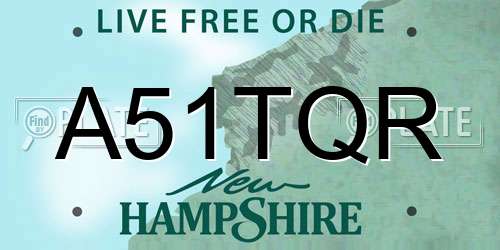 A51TQR New Hampshire License Plate