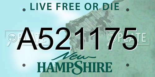 A521175 New Hampshire License Plate