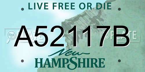 A52117B New Hampshire License Plate
