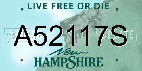 A52117S New Hampshire License Plate