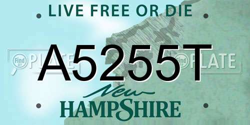 A5255T New Hampshire License Plate