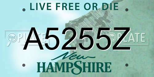 A5255Z New Hampshire License Plate