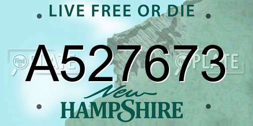 A527673 New Hampshire License Plate