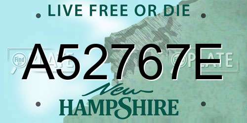 A52767E New Hampshire License Plate