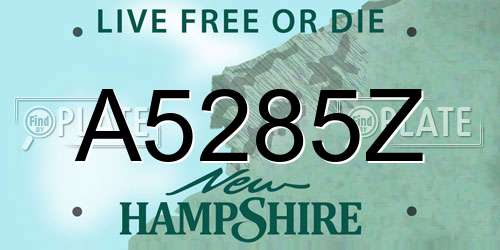 A5285Z New Hampshire License Plate