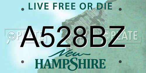 A528BZ New Hampshire License Plate