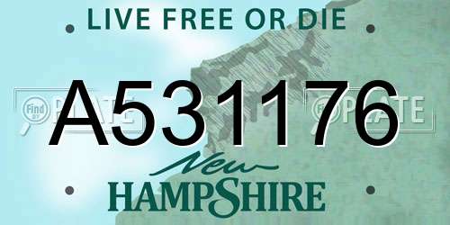 A531176 New Hampshire License Plate