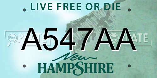 A547AA New Hampshire License Plate