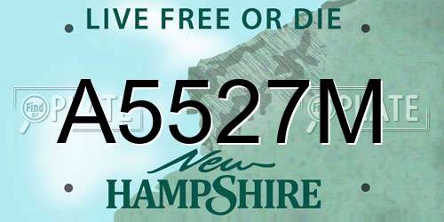 A5527M New Hampshire License Plate