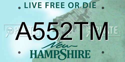 A552TM New Hampshire License Plate