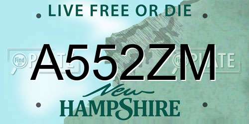 A552ZM New Hampshire License Plate